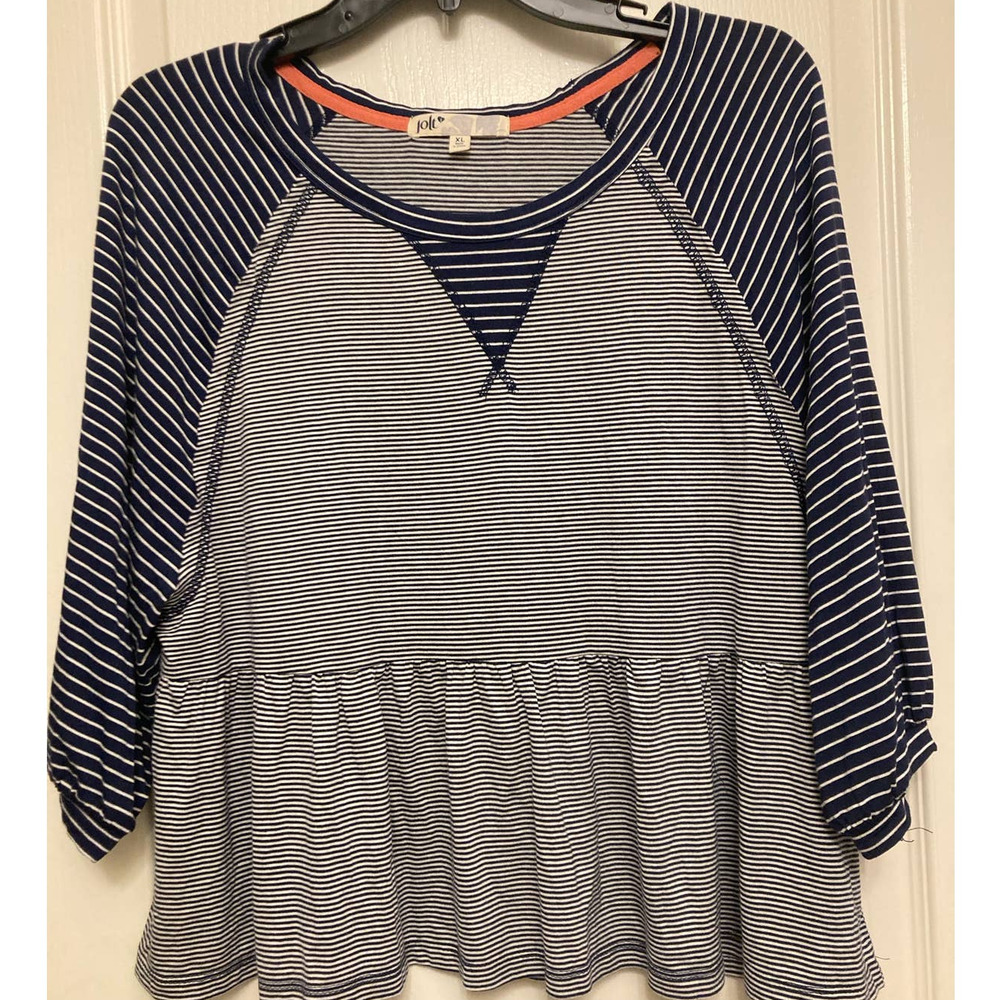 Jolt Women's Top Navy and White XL